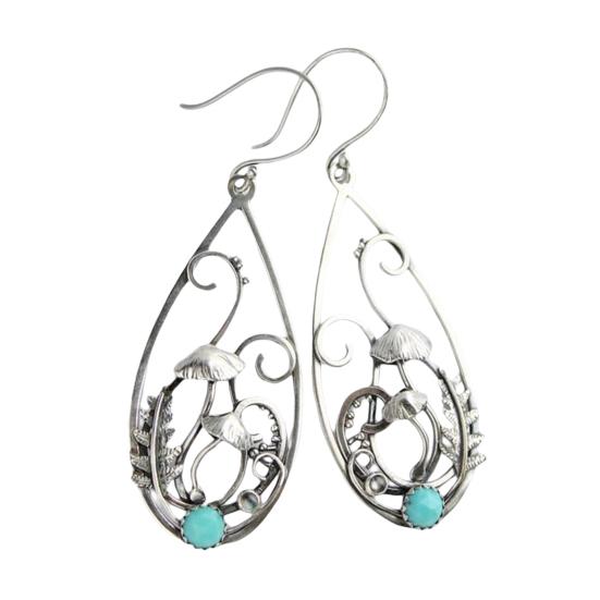 

Изысканные серьги-шармы полые одевалки бесцветная грибная форма капля