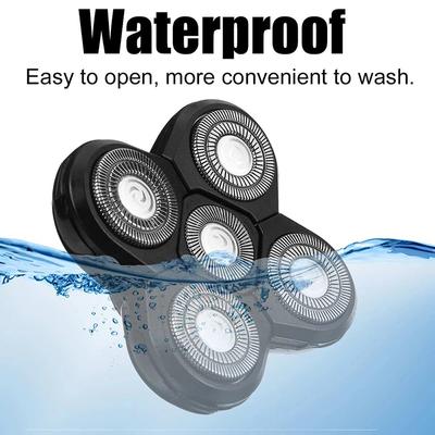 1 Stück waschbarer Herrenrasierer mit 5 Klingen, Rasierzubehör, rotierende fünf Klingen