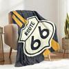 1Pz Coperta con motivo Highway 66, leggera per tutte le stagioni, per casa, ufficio, pisolino all'aperto, coperta multifunzionale
