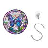 Stained Glass Window Hanging Ornament Colorful Acrylic Suncatcher Panel with Chain