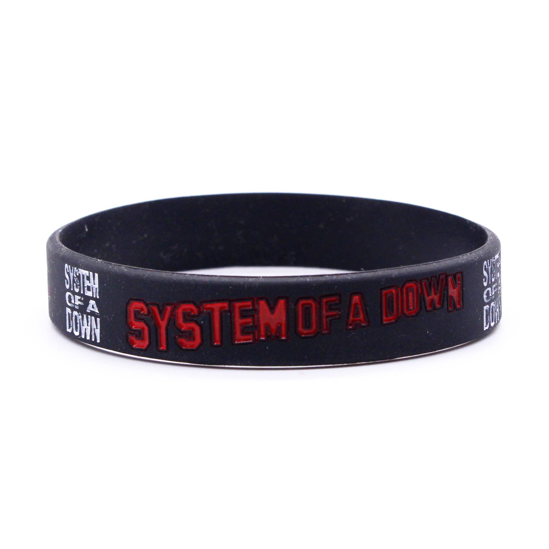 SYSTEMOFADOWM Silicone Bracelet - American Metal Band European Star Cross-Border. чёрный