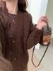 Autumn/Winter 2023 Korean-Style V-Neck Cable Knit Cardigan - Fashionable, Versatile Knitwear