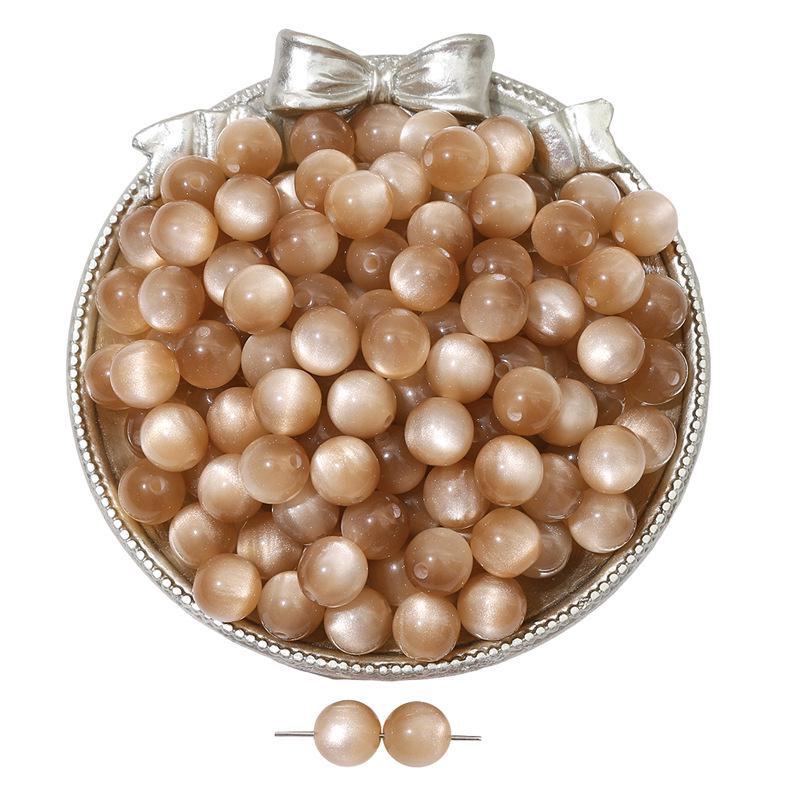 Resin Cat's Eye Beads for DIY Jewelry: Round Loose Beads for Bracelets and Necklaces