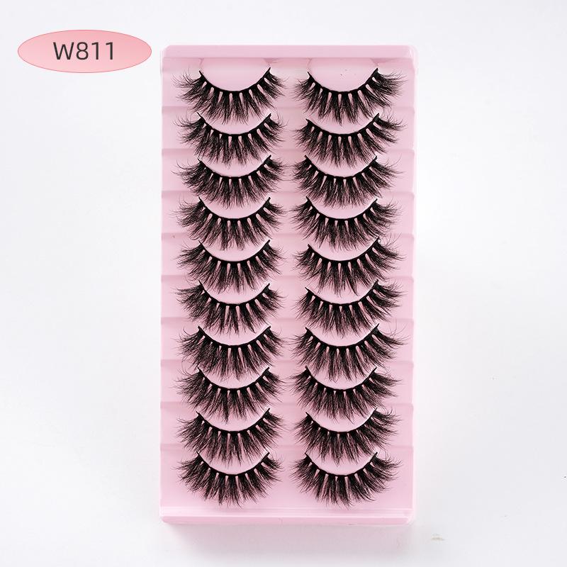 5D False Eyelashes - 10 Pair Pack: European & American Style, Multi-Layer, Soft, Natural, Dense