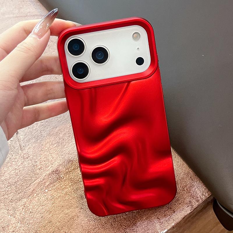 Christmas Red Stereoscopic Water Ripple Phone Case For For Iphone 17 Pro Max Air 11 12 13 14 1 16 Pro Max Shockproof TPU Back Cover