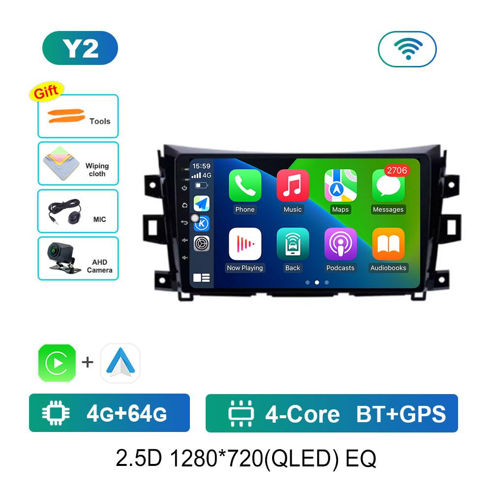 DSP Stereo Car Radio Multimedia Player for Nissan NAVARA Frontier NP300 2015 - 2024 Navi GPS HD Screen WiFi Android 14 Bluetooh