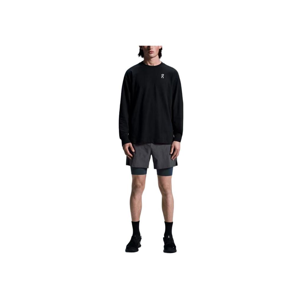 On Club Lg Sleeve T-Shirt Comfortable Soft Crew Neck Men tops Black 1ME30120553