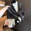Women's New Winter Wool Scarf British Style Twill Plaid Shawl Versatile Warm Scarf