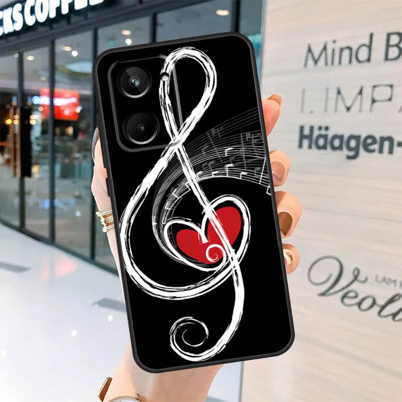 Music Note Symbol Piano Case For Realme GT7 Pro GT6 11 12 13 14 15 Pro Plus C55 C53 C35 C33 C61 C65 C67 C53 C71 C75