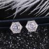 925 Sterling Silver Romantic Zircon Geometric Piercing Stud Earrings for Women Wedding Party Jewelry Gift Oorbellen