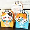 Cute Mini 2026 Desk Calendar Cartoon Cat Portable Daily Planner Coil Schedule Mark Calendar Ornaments Office Desk Accessories
