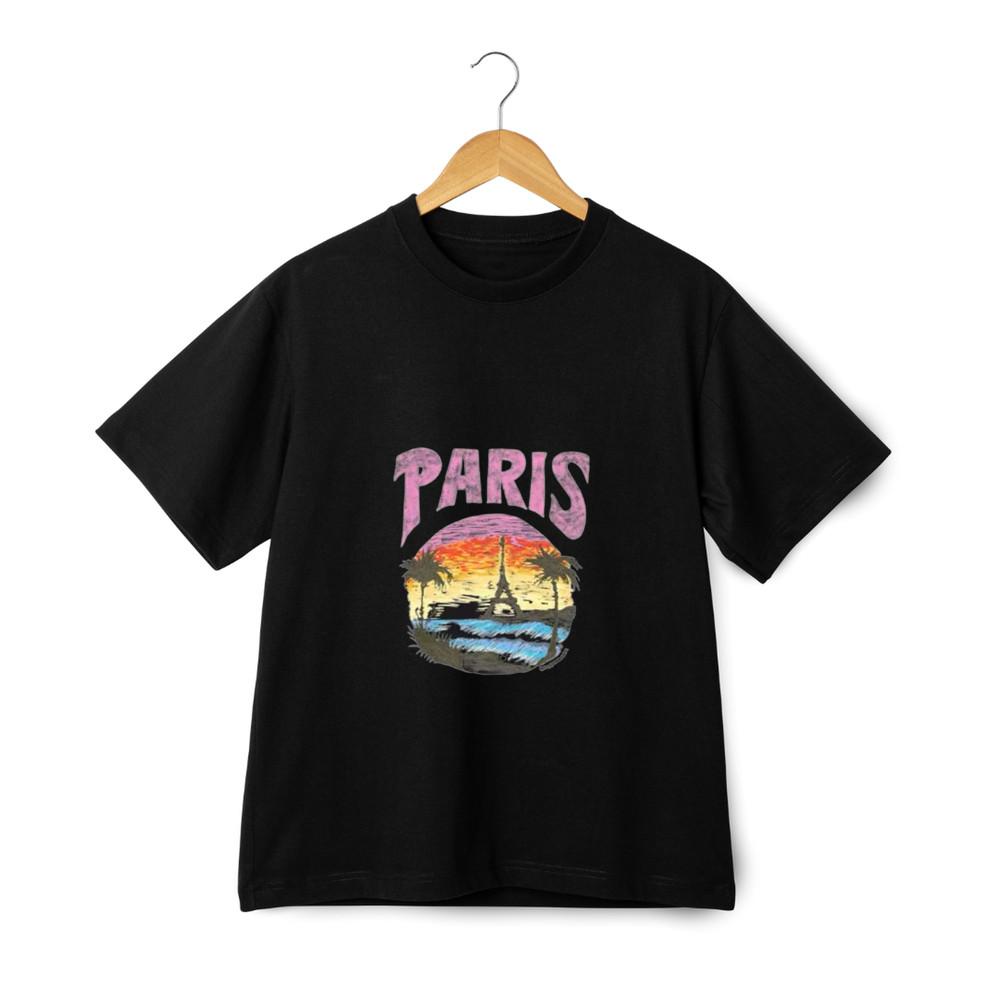 

Paris Scenic Graphic T-shirt Casual Vacation Holiday Eiffel Tower Unisex Tee S