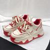 Fashion High Quality Woman Pink Board Shoes Trend Comfortable Thick Sole Increase Casual Shoes Female Sneakers Fashion Lace Up Flat Shoe