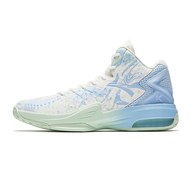 Anta KT3 FIRE Men High Top Basketball Shoes Papyrus White Light Pink Blue 912541604-1 42