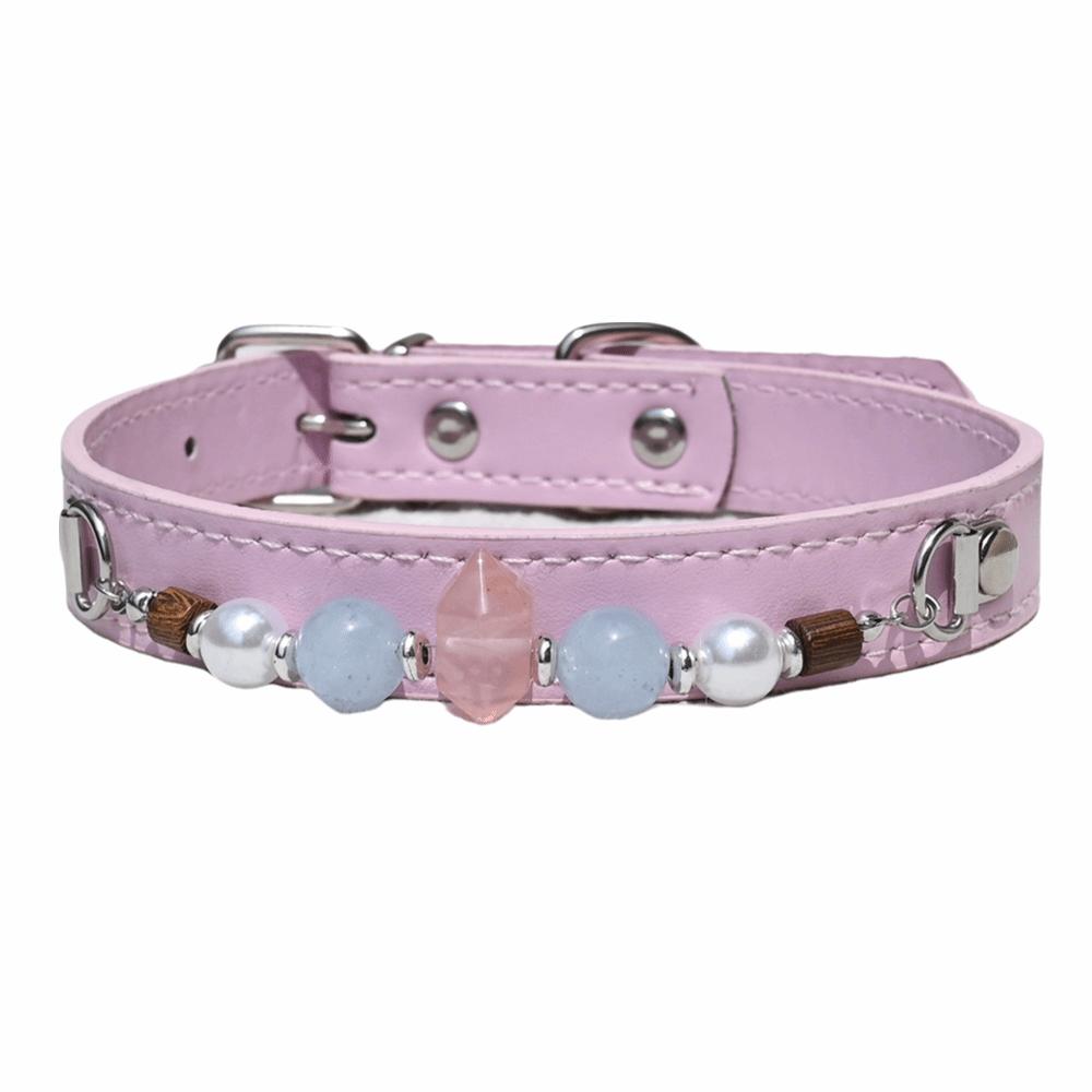 Adjustable Leather Pet Collar Detachable Dog Collar Exquisite Cat Collar Puppy