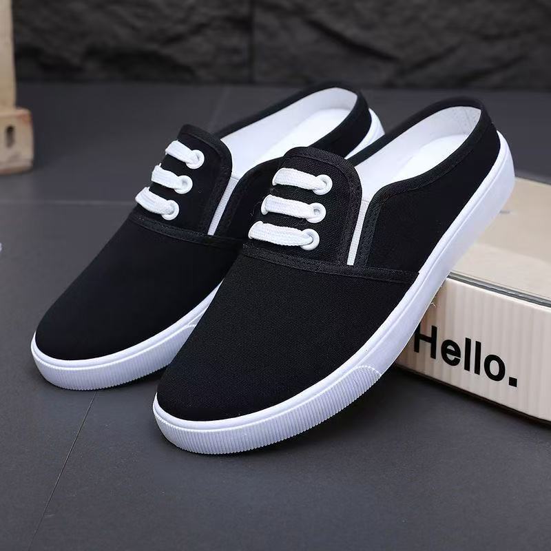 New low-top canvas shoes female student flat casual shoes sports casual board shoes lazy little white shoes