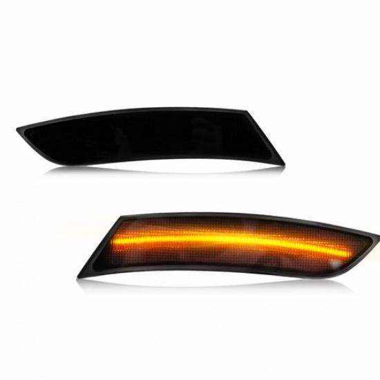 2X Amber LED Side Marker Light Fender Lamp Smoked Len For 2013-2017 Cadillac XTS