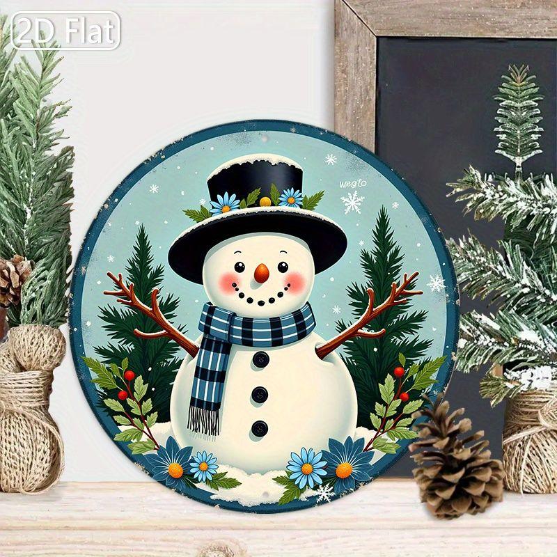 Vintage Metal Sign Blue Deer Merry Christmas Retro Tin Plate Wall Decor Home Holiday Gift 20 Cm