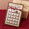 Artistic Window Decoration Wooden Christmas Countdown Calendar, 25 Days Advent Calendar Sign with Natural Poplar Wood Craft Movable Wreath Marker,