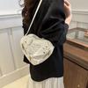 Chic Heart-shaped Shoulder Bag Stylish 2024 Korean Fashion Pu Material For Trendy Girls