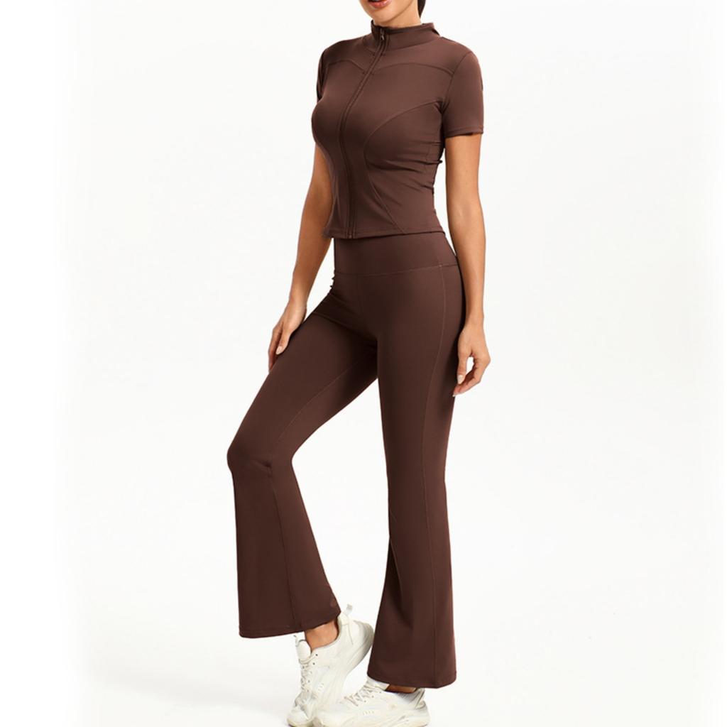 Women's -Color High-Waisted Flared Pants — Butt-Lifting Fitness, Dance, And Sportswear