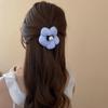 2pcs Pearl Scrunchies Shark Clip Exquisite Exaggerated Crab Clip Sponge Puff Flower Hair Claw  Party