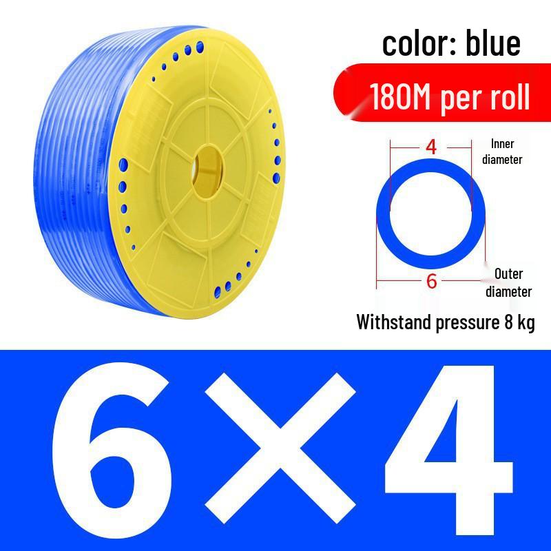 Pressure-Resistant Explosion-Proof PU Air Hose - Flexible, High-Pressure Air Pump Compressor Hose, Transparent Pneumatic, 6MM/12MM.