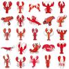 50pcs Cute Lobster & Animal Stickers for Food Diary & Notebooks