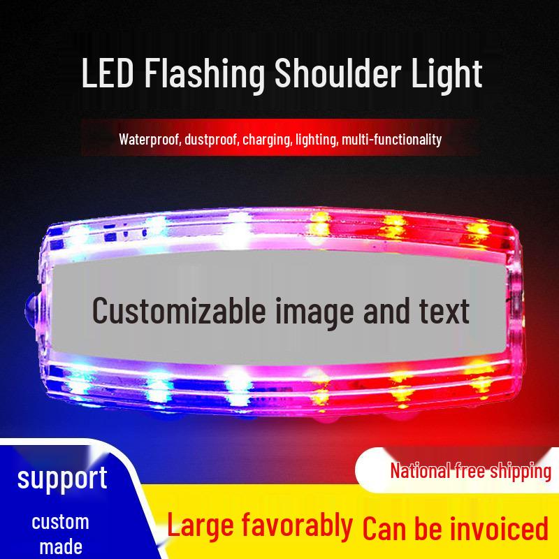 Rechargeable LED Shoulder Clip Strobe Light for Outdoor Running and Security