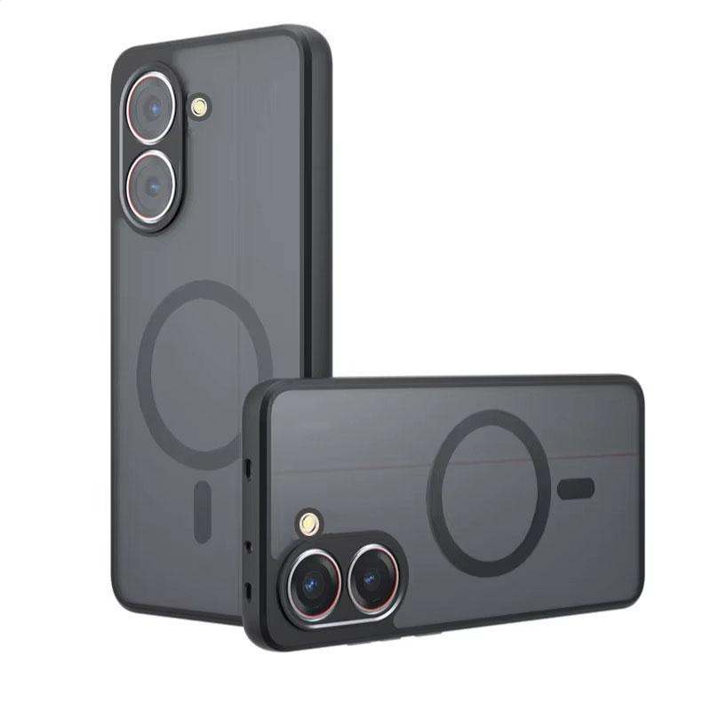 

Для Redmi A5 Fusion Magsafe Магнитный акриловый матовый чехол для Xiaomi POCO C71 Ударопрочный прозрачный чехол для телефона Бампер Redmi A5 чёрный