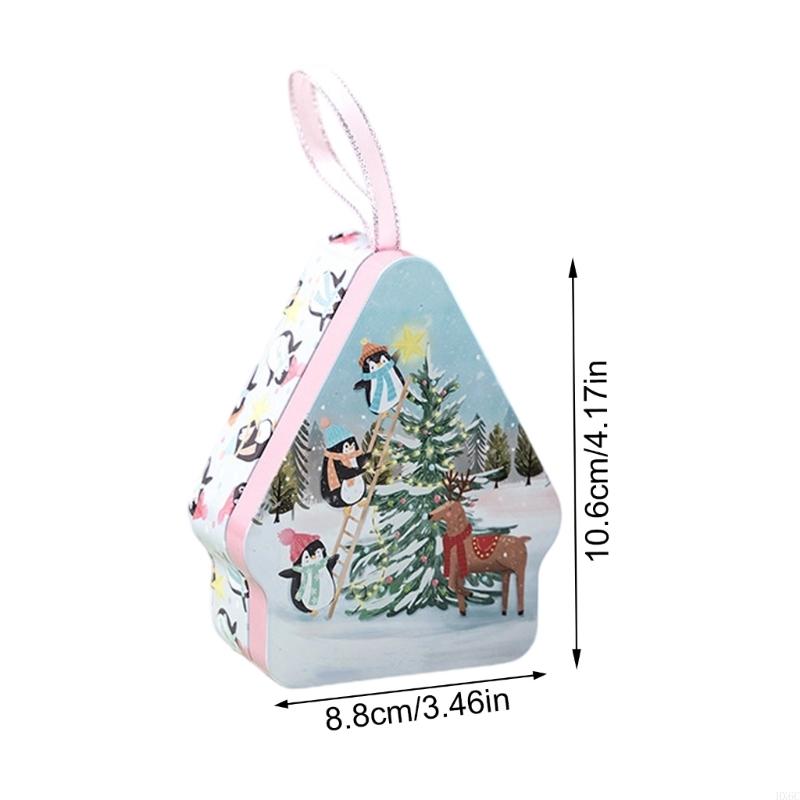 Portable Christmas Gift Tin Box Metal Candy Container For Kids Party Favor Candy Storage And Home Decoration HX6C