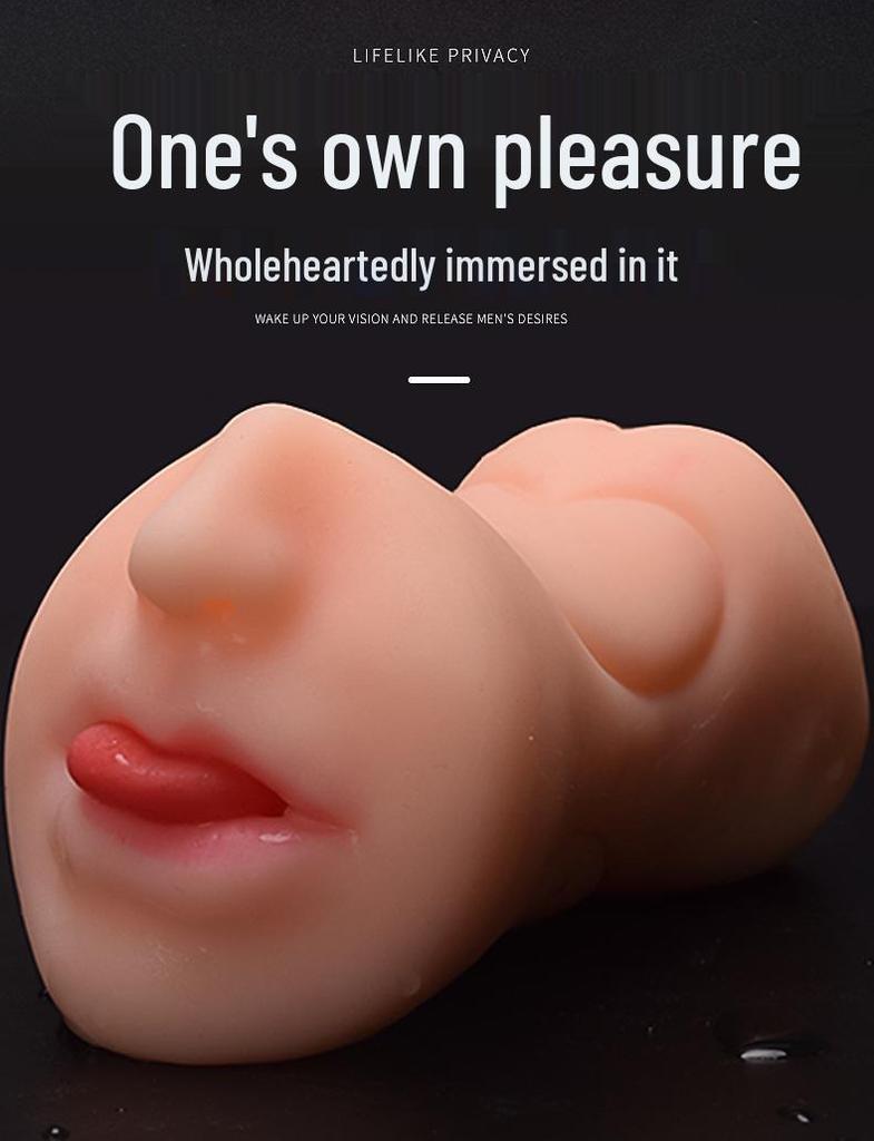Double-Headed Silicone Male Masturbator with Realistic Features