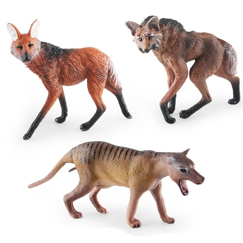 Simulated Grassland Animal Wolf Model Children Science And Education Maned Wolf Brazilian Thylacine Desktop Decoration Static Ornament