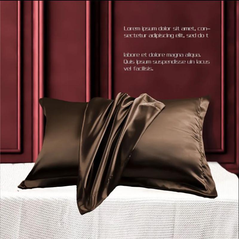 Cheap A Pair of Silk Pillowcases Skinfriendly Soft Solid Color