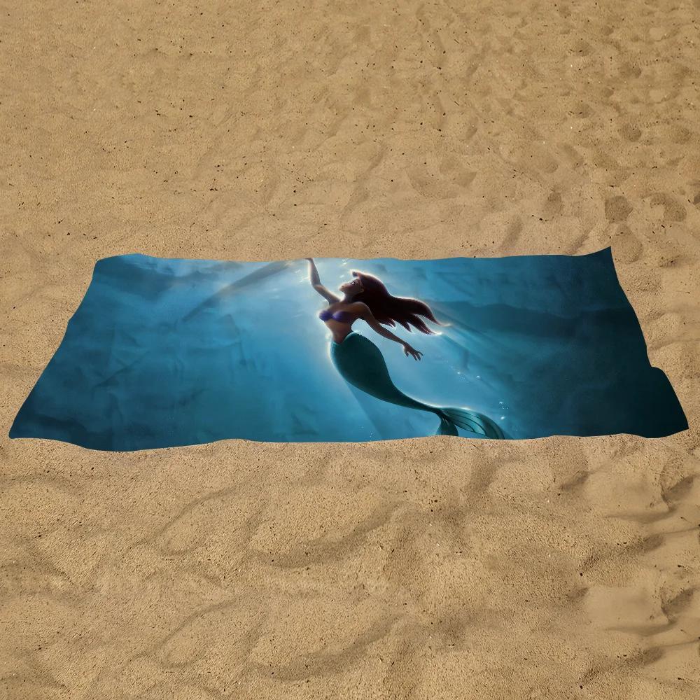 The Little M-Mermaid Towel Pool Beach Towel Portable Quick Fast Dry Sand Outdoor Travel Swim Blanket Thin Mat Bath Towel