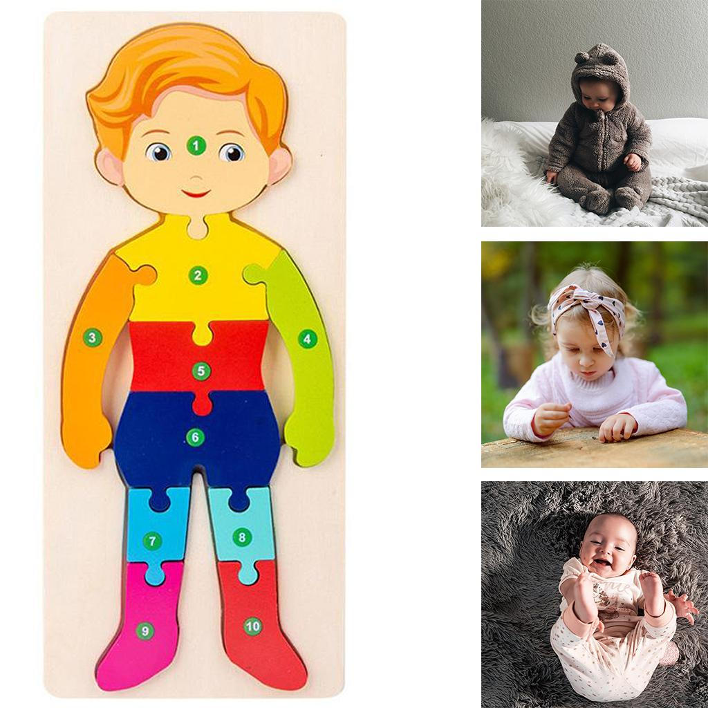 10Pcs Wooden Pattern Blocks Set Shape Puzzle Kindergarten Classic Educational Montessori Boy