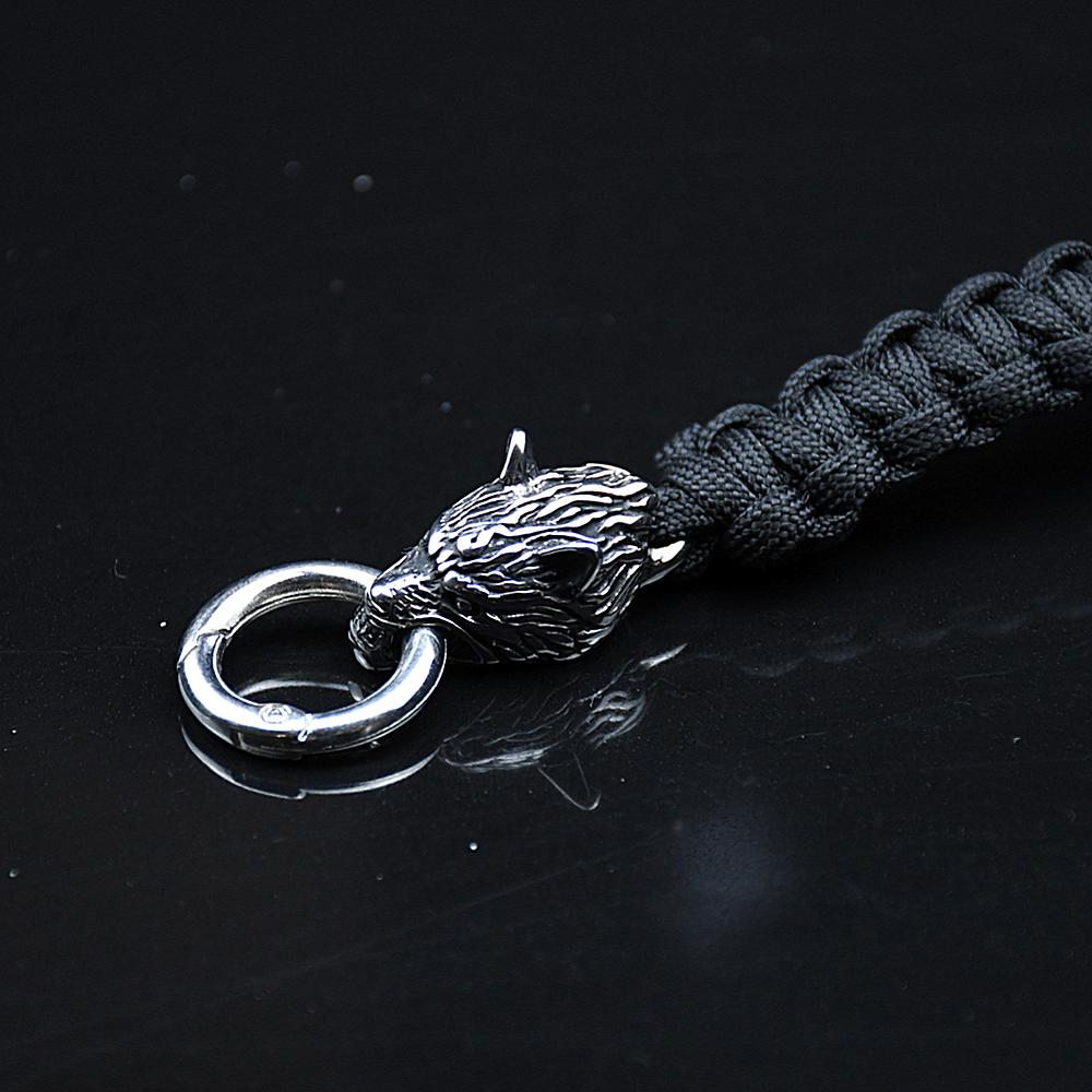 Stainless Steel Wolf Bracelets Men Norse Vikings Runes Paracord Rope Bangle Jewelry for Men