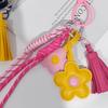 Exquisite Süße Kunstleder Blume Quaste Geflochtenes Seil Tasche Charms Anhänger Für Handtasche Geldbörse Rucksack Zubehör