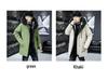 Men's Winter Fleece-Lined Hooded Cotton Coat - Color-Blocked, Warm, Mid-Length
