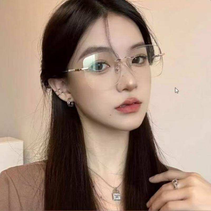 Unisex Luxury Photochromic Reading Glasses Fashion Rimless Color Changing Eyewear for Men Women Outdoor Anti-UV Presbyopia