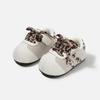 Spring 2026 Girls' Retro Leopard Print Baby Walker Shoes - Ugly Cute, Color Block Design.