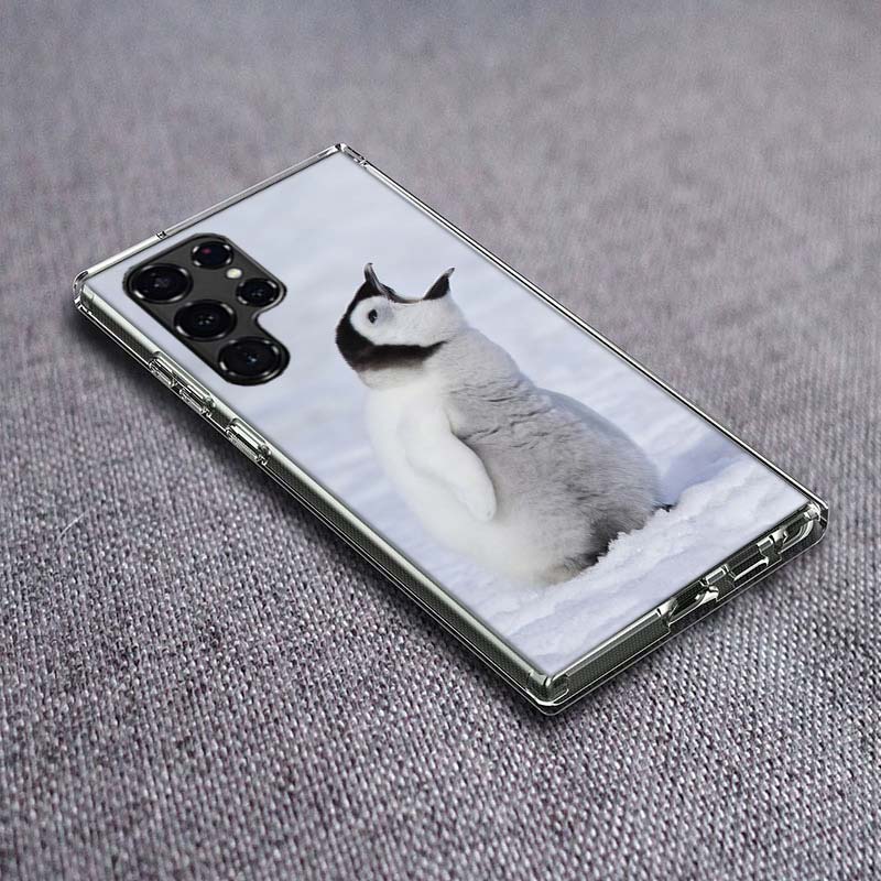 

Penguin Baby Healing Phone Case For Samsung Galaxy S24 S23 S21 S20 FE S22 S26 Ultra S25 Edge S10 Plus Cover Clear TPU Capa Shell Samsung S25 Ultra