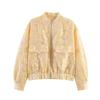 2026 Spring New European and American Cross-border Women's Clothing Street Fashion Jacquard Bomber Jacket W107 8896
