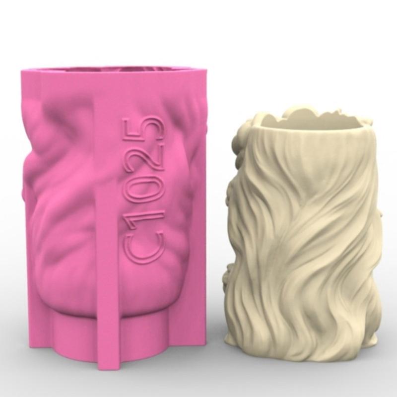 Decorative Silicone Planter Mold Creative Gardening Tool For Handmade Cement Pots Resin Casting And Crafting Projects