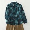 Autumn New Floral Print Cotton Long Sleeve Blouse Casual Loose Plus Size Women Tops Tees Shirts