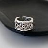Adjustable Vintage Copper Ring With Intricate Motif Retro Bohemian Statement Jewelry Men Women