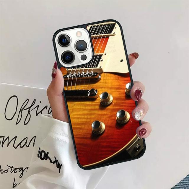 

Retro Guitar Music Phone Case Back Cover for iPhone 17 Air 16 15 14 13 11 12 Pro Max Plus Shell Coque iPhone 13