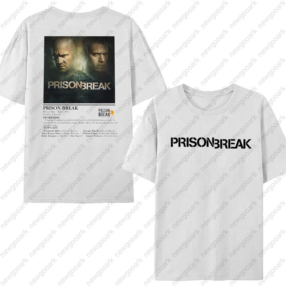 Prison Break Men Vintage T Shirts Tv Series Aesthetic Clothing Michael Scofield Y2k Shirt Streetwear Printed Tshirt Summer Top