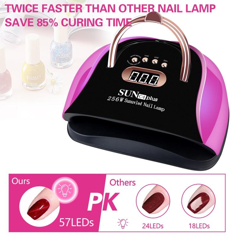 57LEDs UV LED Nail Lamp Acrylic Gel Dryer Lamp With Smart Sensor Low Heat Mode Purple Nail Art Salon Manicure Machine