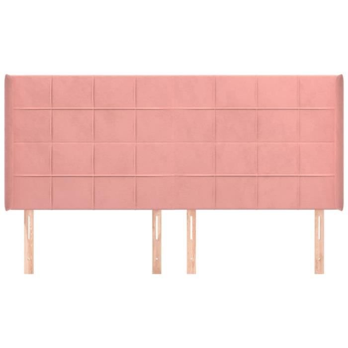 3119651 vidaXL Headboard with Ears Pink 203x16x118-128 Cm Velvet
